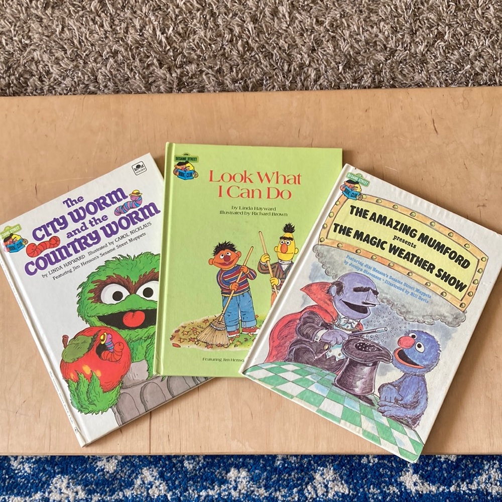 Vintage Sesame Street books featuring Muppets
